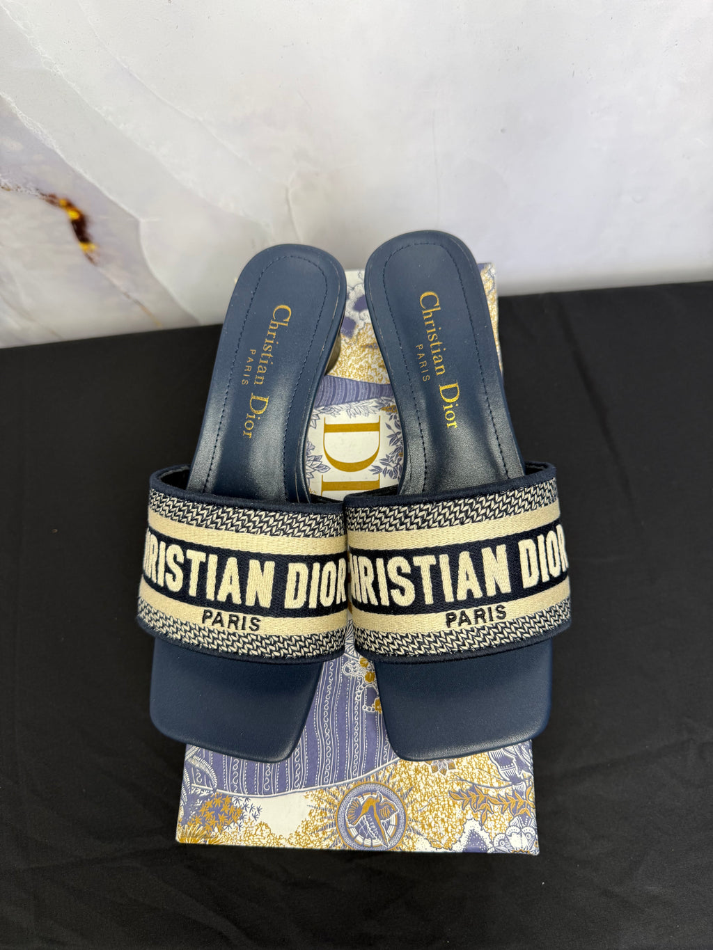 Dior Wmns Dway Heeled Slide 'Deep Blue'