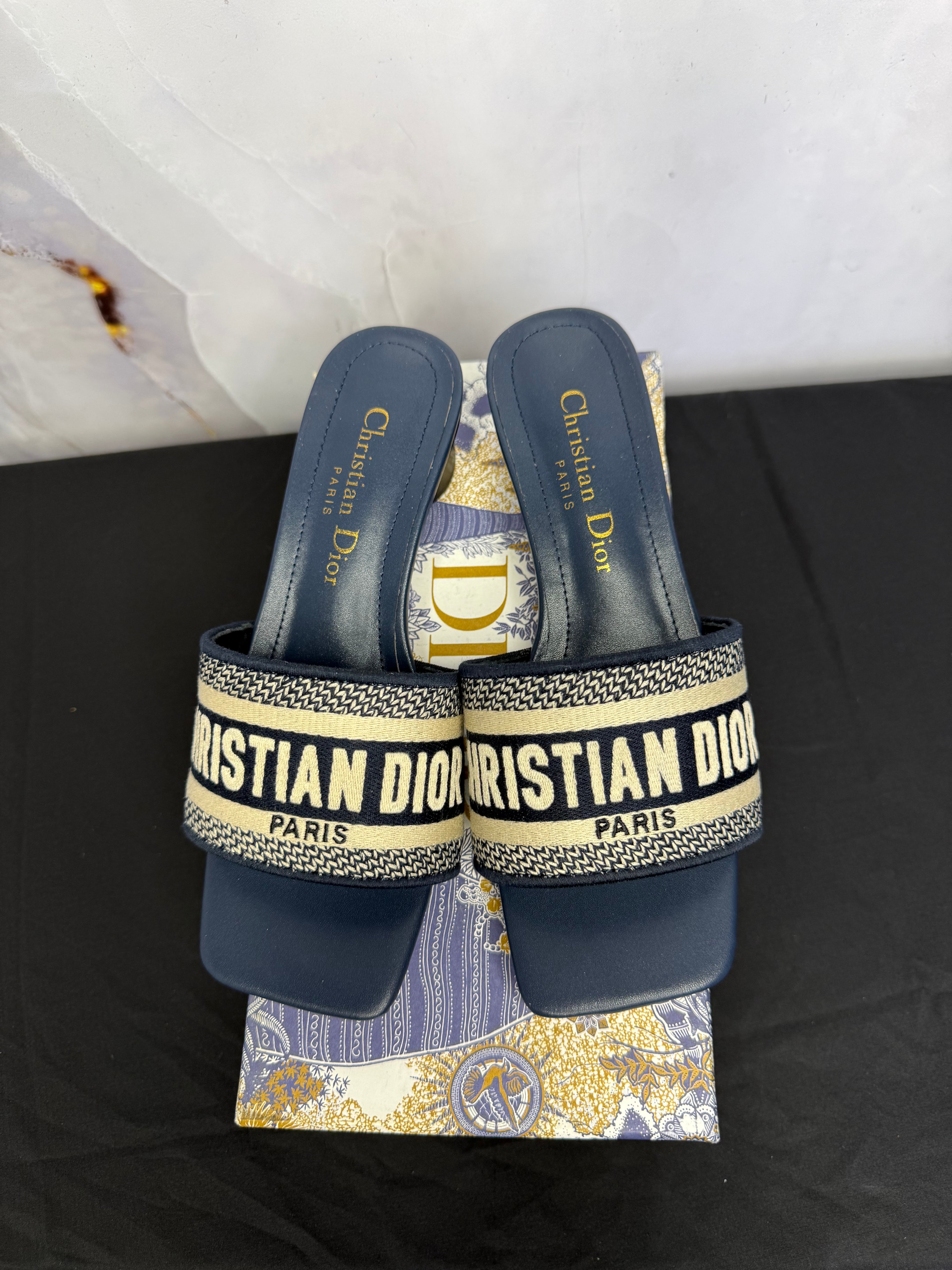 Dior Wmns Dway Heeled Slide 'Deep Blue'