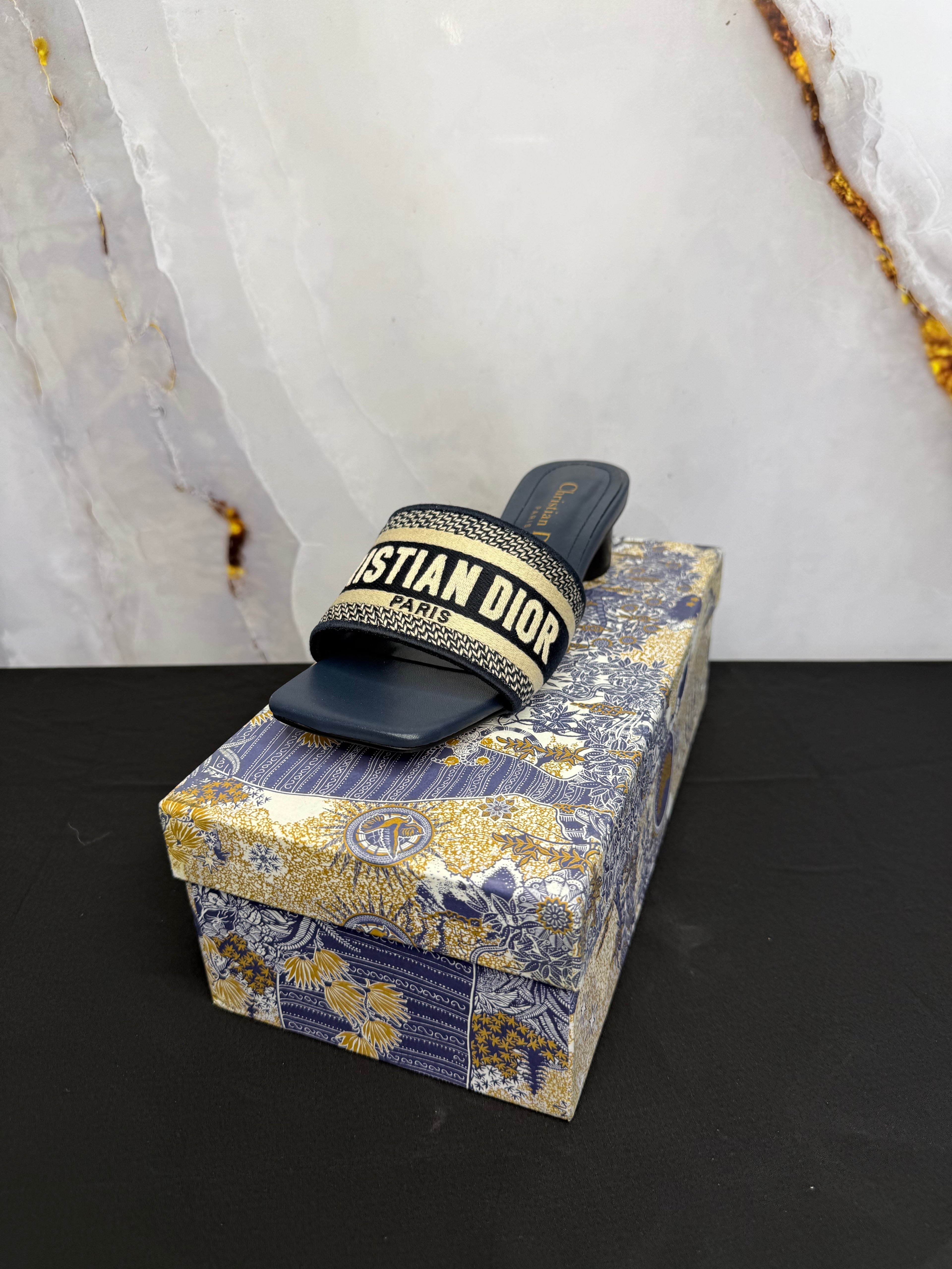 Dior Wmns Dway Heeled Slide 'Deep Blue'