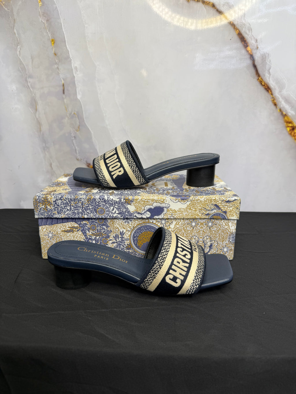 Dior Wmns Dway Heeled Slide 'Deep Blue'